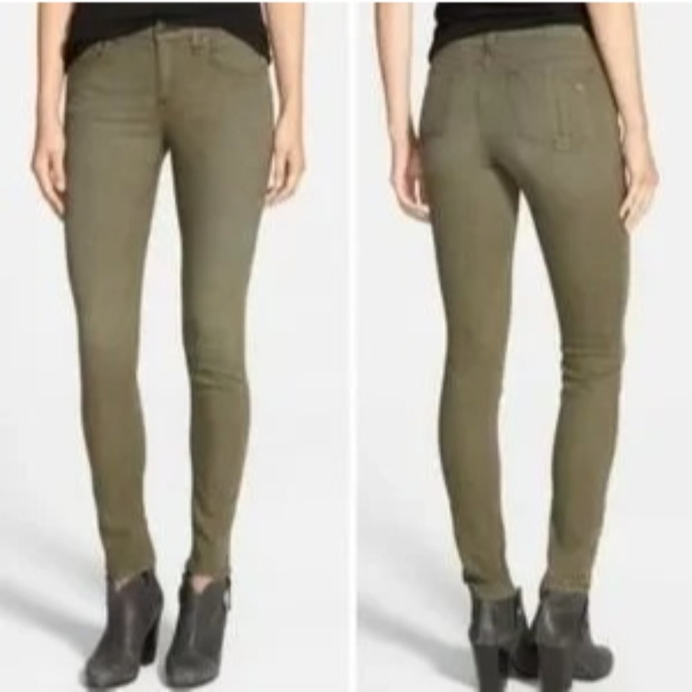 Rag & Bone Mid-Rise Skinny Jean Army Green SZ 28